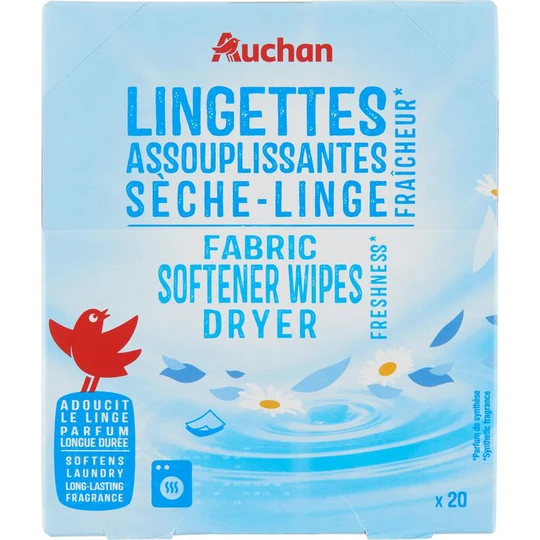 Lingettes assouplissantes sèche-linge fraîcheur longue durée