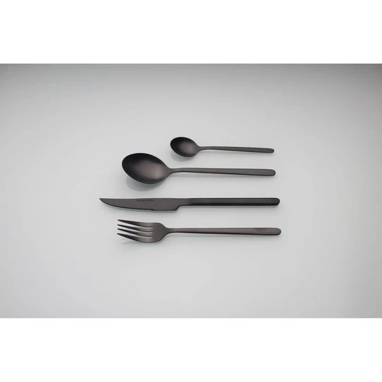 Ménagère inox noir 24 pièces