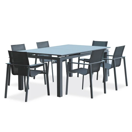 Salon de jardin - 6 places - Anthracite - MIAMI