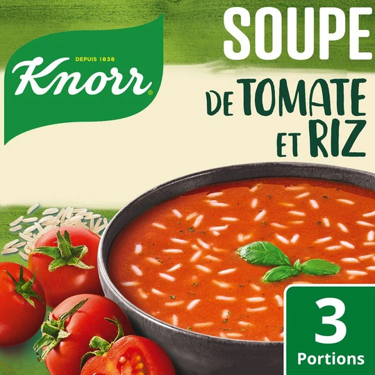 Soupe déshydratée de tomate et riz