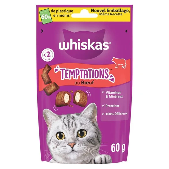 Temptations Friandises saveur boeuf pour chat