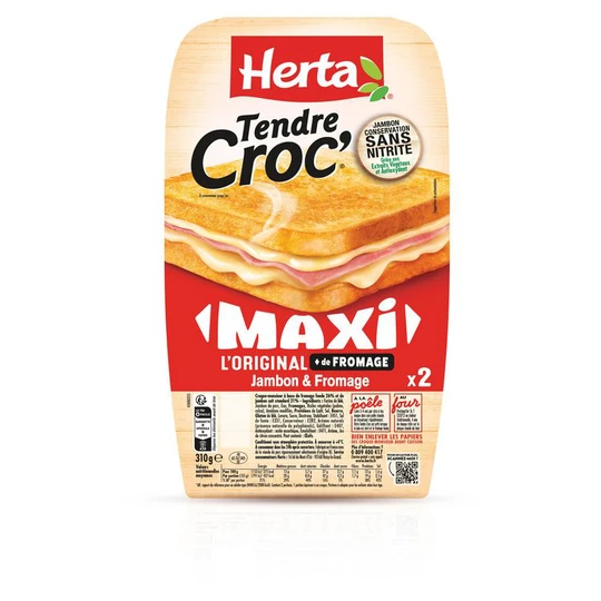 Tendre Croc' Maxi l'Original jambon fromage sans nitrite