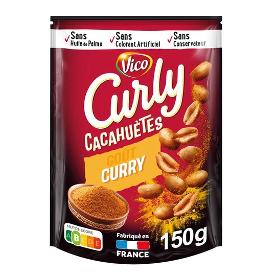 Cacahuètes grillées saveur curry
