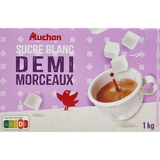Sucre blanc en demi morceaux