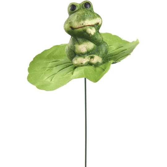Pic de jardin à planter grenouille en terre cuite H30 cm