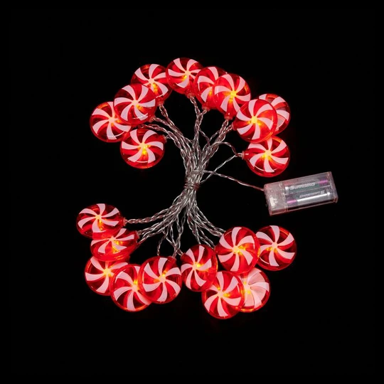 Guirlande 20 LED Blanc Chaud Sucre d'orge 4.1m