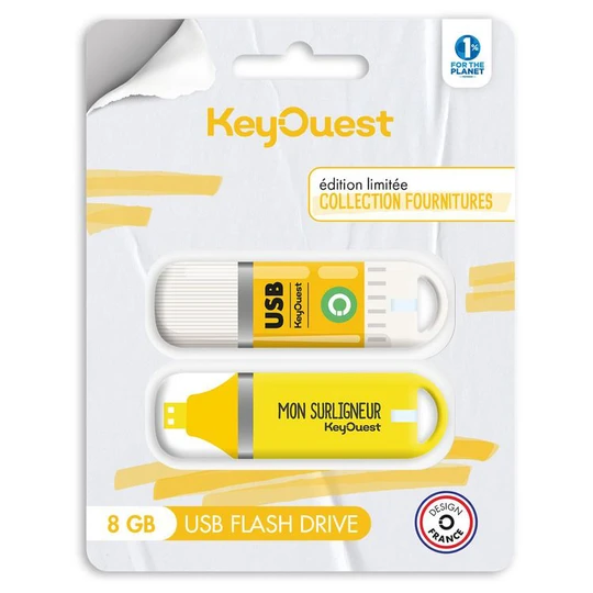 Clé USB 2x8Go Surligneur Jaune et Colle UHU