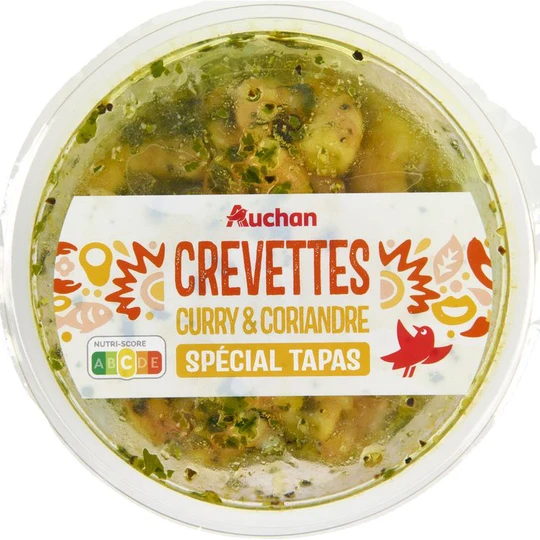 Crevettes curry et coriandre