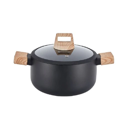 Faitout 24 cm tous feux dont induction avec couvercle aluminium forgé