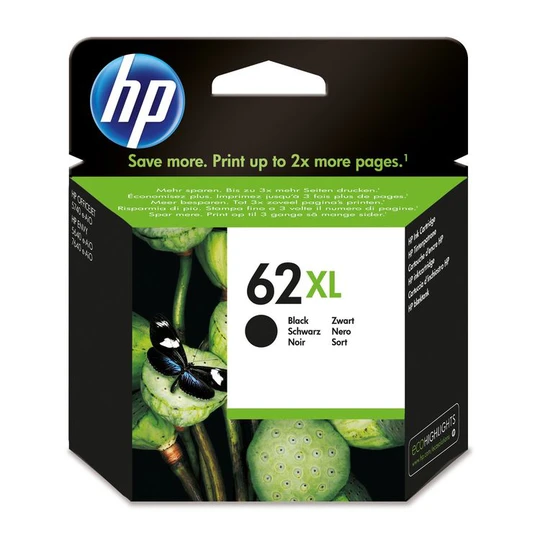 Cartouche d'Encre HP 62XL Noire grande capacité Authentique (C2P05AE)