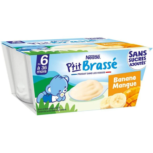 P'tit brassé banane mangue sans sucres ajoutés dès 6 mois