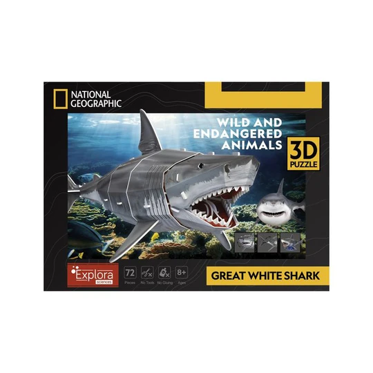 Puzzle 3D requin blanc 72pcs national geographic