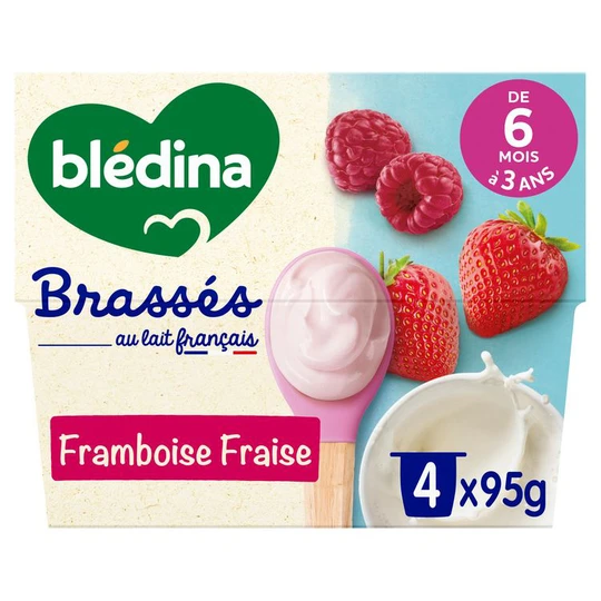 Brassés Petits pots saveur framboise fraise dès 6 mois