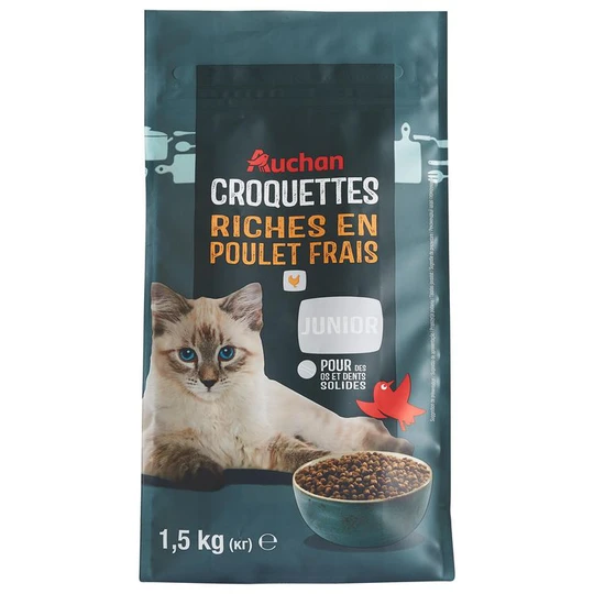 Croquettes riches en poulet frais pour chaton