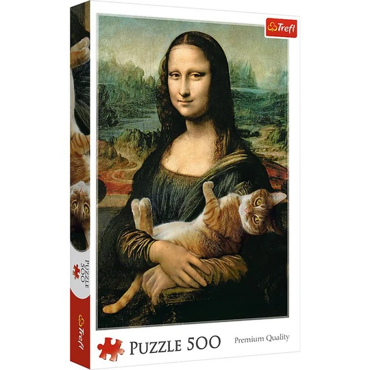 Puzzle 500 pièces Mona Lisa et Chat