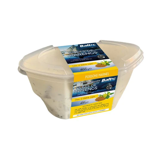 Filets de harengs crème et moutarde légère