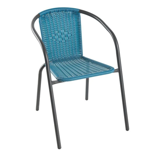 Chaise de jardin bistrot - Rotin - Bleu crépuscule