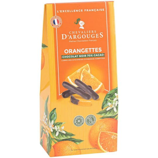 Orangettes enrobées de chocolat noir