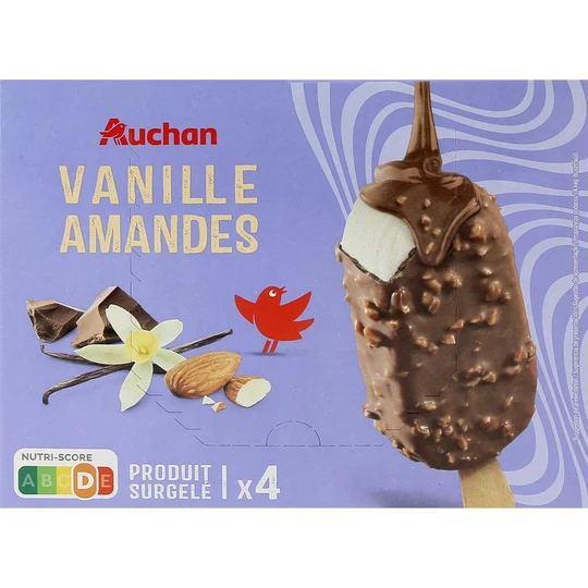 Bâtonnets glacés vanille amandes