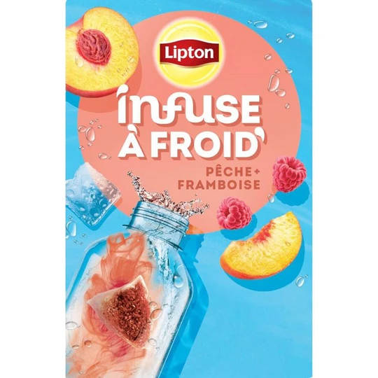 Infusion à froid aromatisé à la pêche et framboise
