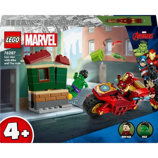 Marvel 76287 - Iron Man ave une moto et Hulk