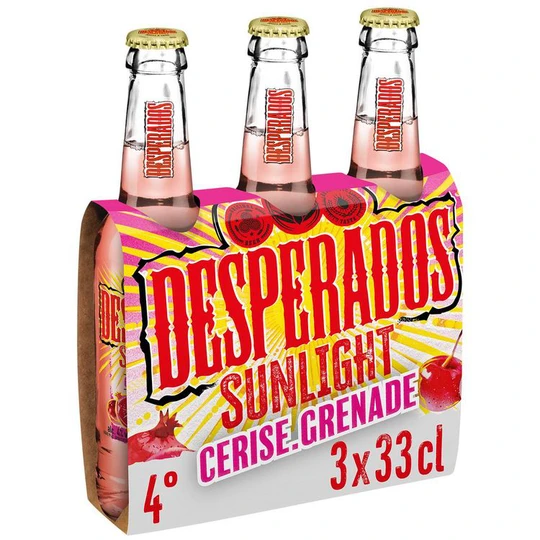 Sunlight Bière aromatisée tequila à la cerise et grenade 4% bouteilles