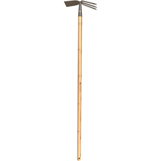 Houe double tête manche bambou - 120 cm