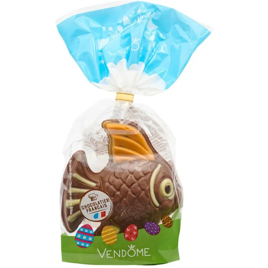 Moulage poisson décoré au chocolat au lait