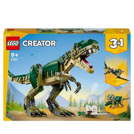 Creator 31151 - T-Rex - Dinosaure Jouet à Transformer en Tricératops ou en Ptérodactyle - Set de Construction