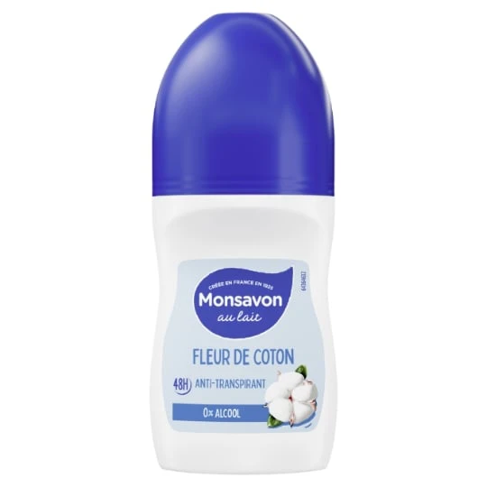 Déodorant bille Anti-transpirant 48h 0% Alcool Fleur de Coton