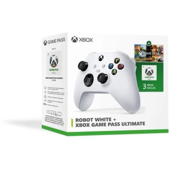 Pack Manette Robot White + Xbox Game Pass Ultimate 3 mois Xbox