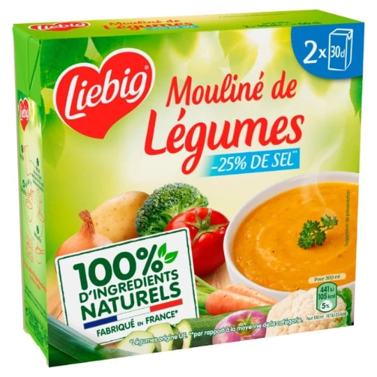 Soupe mouliné carotte, pomme de terre, oignon