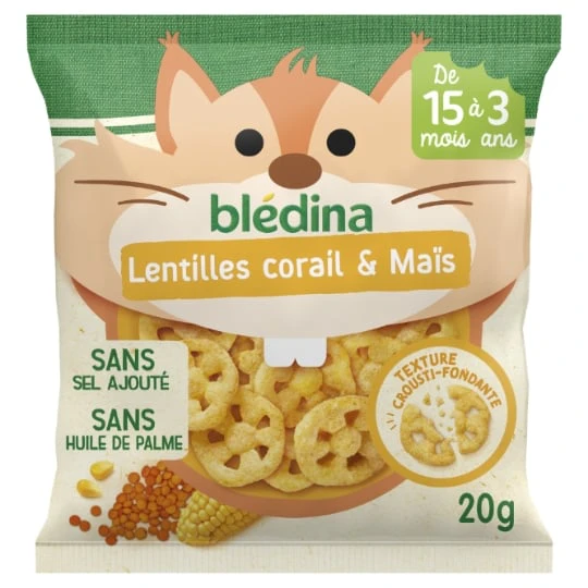 Soufflés dès 15 mois Lentilles Corail et Maïs Crousti à dévorer