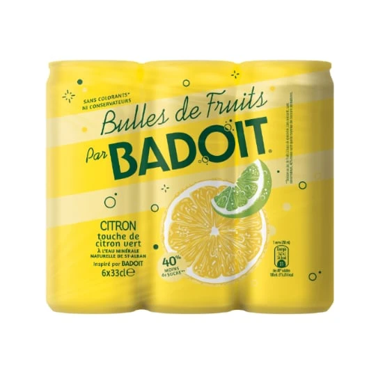 Eau gazeuse aromatisée Citron et une touche de Citron Vert
