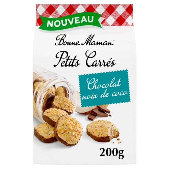 Biscuit Petits Carrés Chocolat Noix de Coco