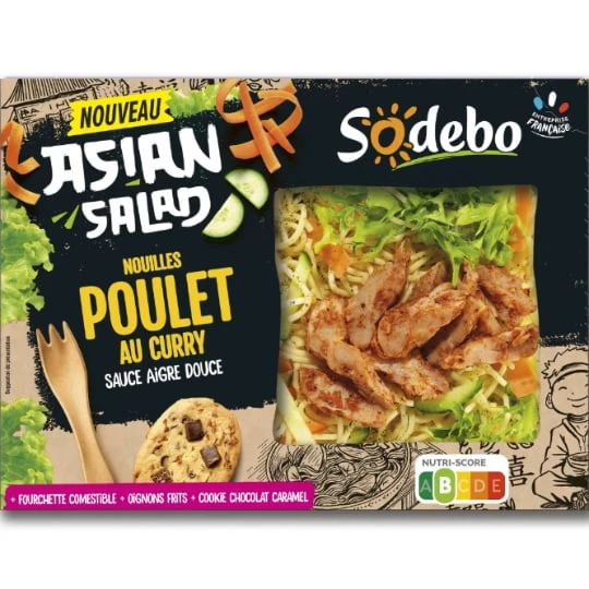 Salade Asian Nouilles Poulet au Curry