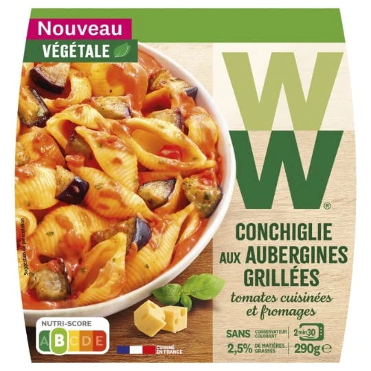 Plat Cuisiné Conchiglie aux Aubergines Grillées