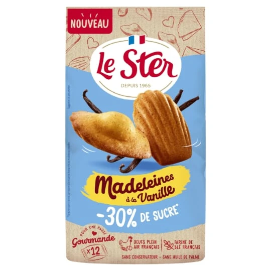 Madeleines Coquilles à la Vanille -30% de Sucre