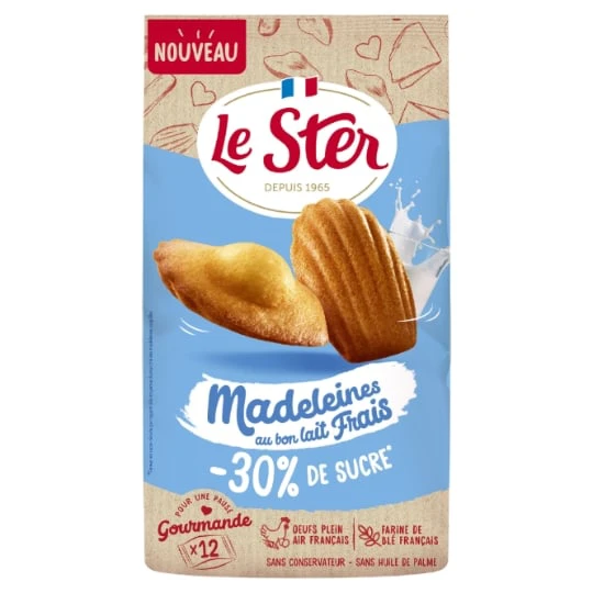 Madeleines Coquilles au Lait Frais -30% de Sucre