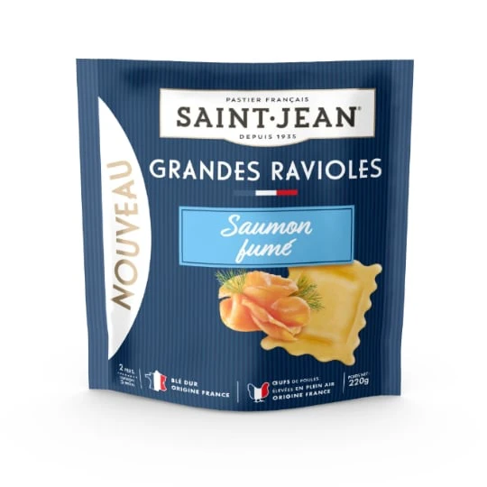 Pâtes Fraîches Grandes Ravioles au Saumon Fumé