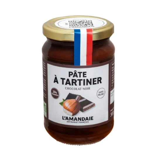 Pâte à tartiner chocolat noir 20% noisettes bio