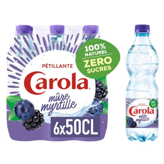 Eau Pétillante Mûre Myrille - Zéro Sucre