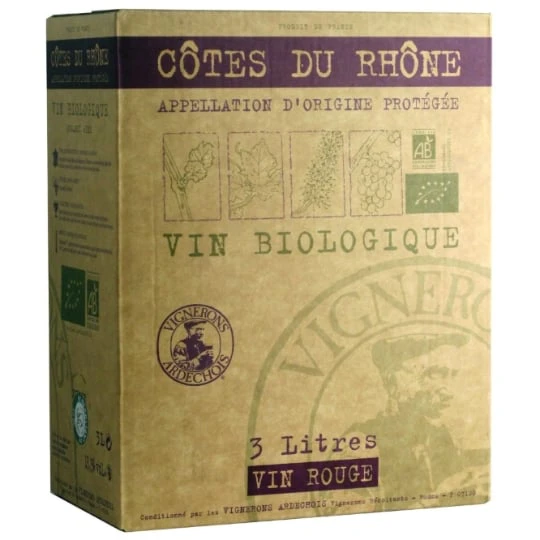 Vin Rouge A.O.P. Côtes Du Rhones Bio