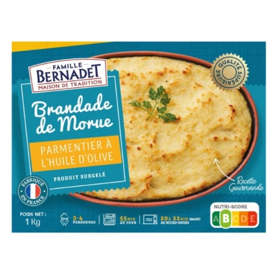 Plat cuisiné brandade de morue