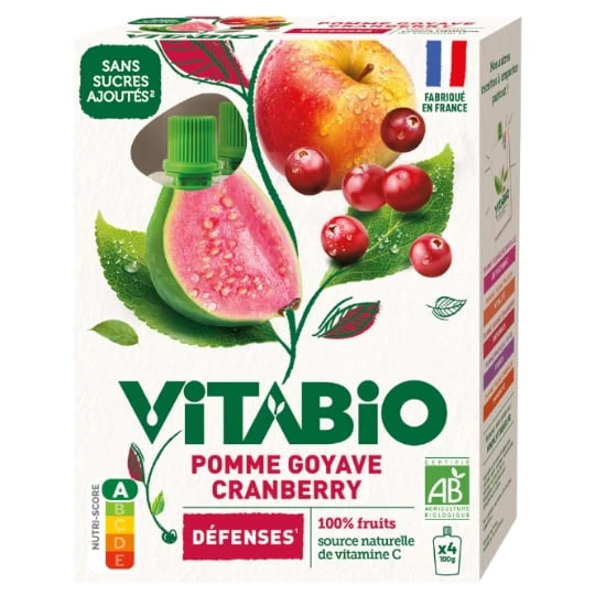 Compote Pomme, Goyave et Cranberry Défenses Bio