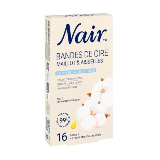 Bande de Cire Maillot & Aisselles à l'huile de Graine de Coton