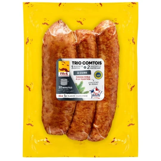 Saucisses 2 de Montbéliard + 1 de Morteau