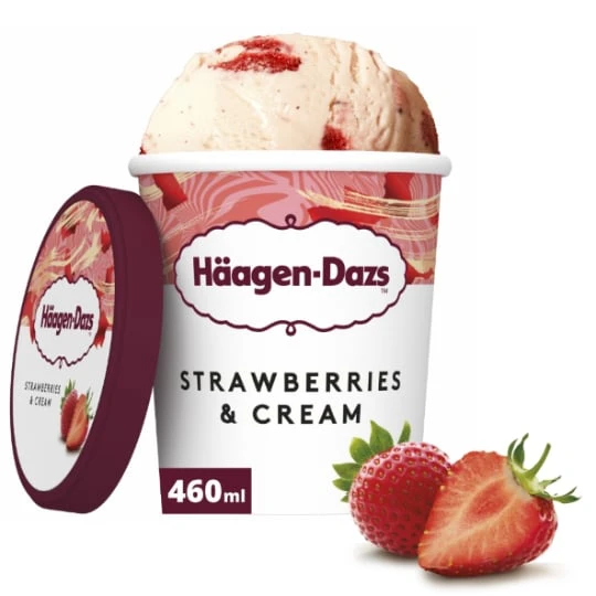 Glace strawberries & cream