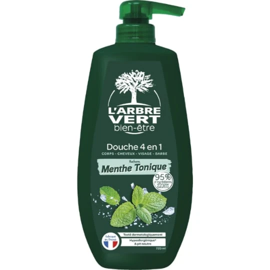 Gel Douche 4-en-1 Menthe Tonique
