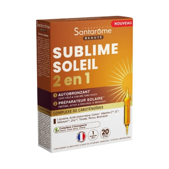 Complément Alimentaire Sublime Soleil 2 en 1 complexe de Caroténoïdes